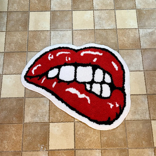 Red Lips Tufted Rug