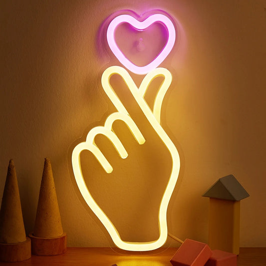 Heart in Hand Neon Sign