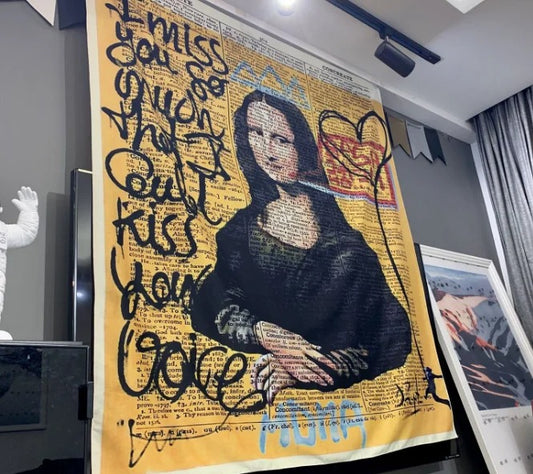 "Graffiti Mona Lisa" Tapestry
